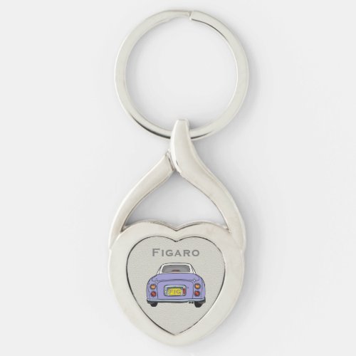 Figarations Purple Figaro Car Heart Keychain