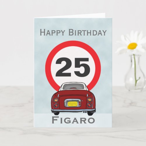 Figarations Red Figaro Car Birthday Card