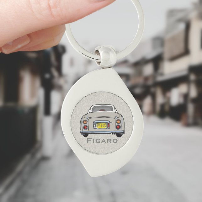 Figarations Topaz Mist Figaro Car Silver Keychain (For your figaro car keys. Just add your name and initials)