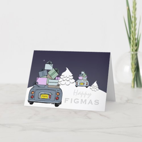 Figaro Car Happy Figmas Christmas Card