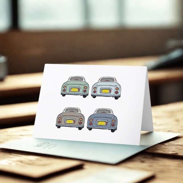 Figaro Cars Blank Greeting Card (Perfect blank greeting card for the figaro car lover in your life)