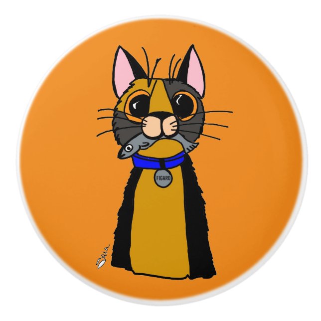 Figaro the Cat Ceramic Knob (Front)