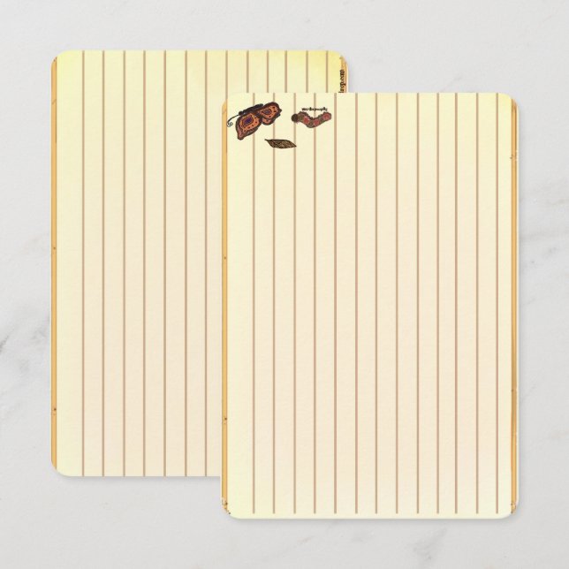 Figdewdrop caterpillar butterfly recipe notecards (Front/Back)