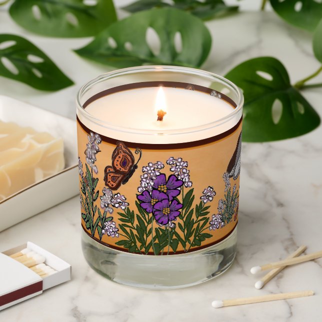 figdewdrop Flower & Mushroom Candle w lid (Lit)