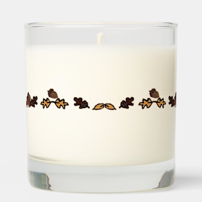 figdewdrop Leaves & Acorns Scented Candle w lid (Front)