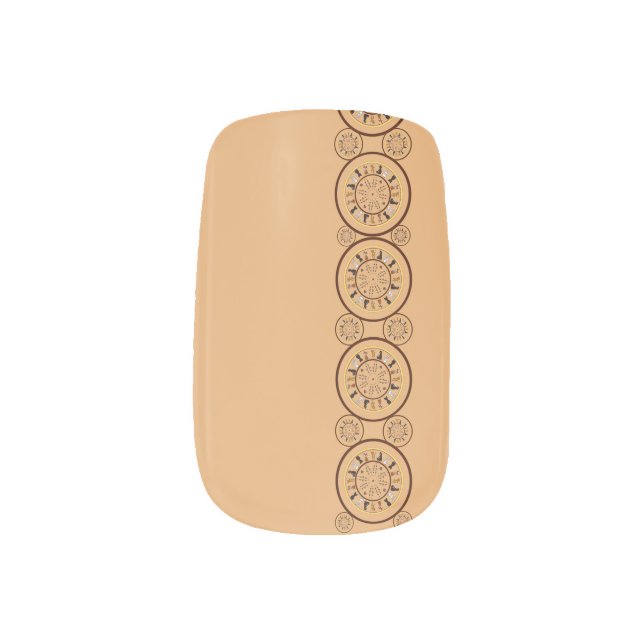 figdewdrop nutty bullseye sand-beige Minx Nail Art (Left Thumb)