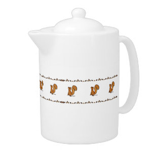 figdewdrop Squirrel Acorn & Leaves Medium Teapot