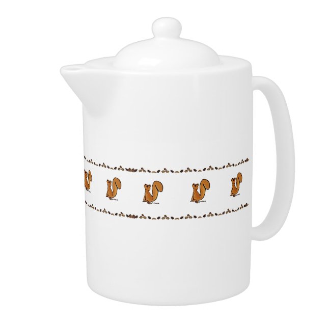 figdewdrop Squirrel Acorn & Leaves Medium Teapot (Right)