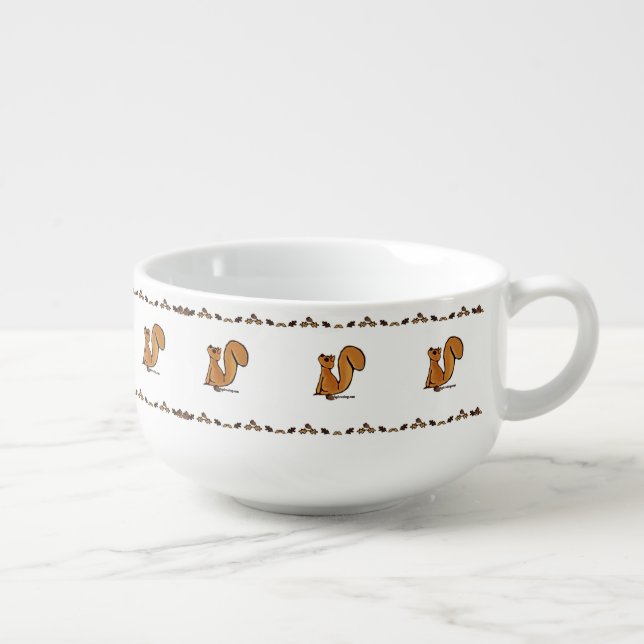 figdewdrop Squirrel Acorn & Leaves Soup Mug (Left)