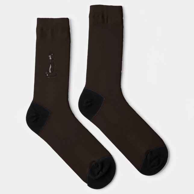 figdewdrops Bear dark brown crew socks (Right)
