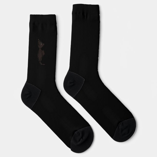 figdewdrops Blinky the Bat Black crew socks (Right)