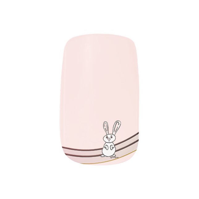 figdewdrops Bunny Pale Pink Minx Nail Art (Left Thumb)