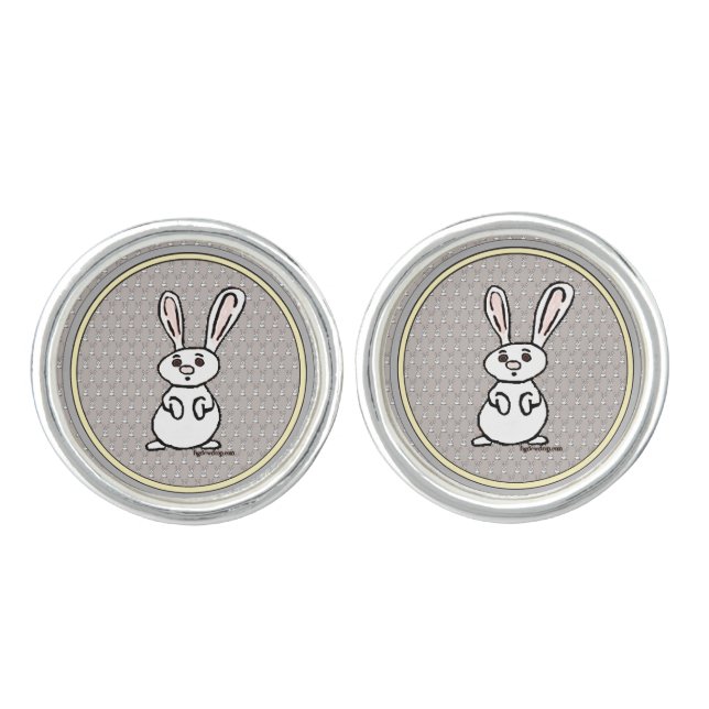 figdewdrops Bunny pattern Cufflinks (Front)