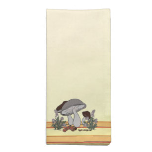 figdewdrops caterpillar mushrm gold cloth napkin