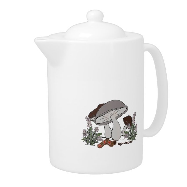 figdewdrops caterpillar mushroom medium teapot (Right)