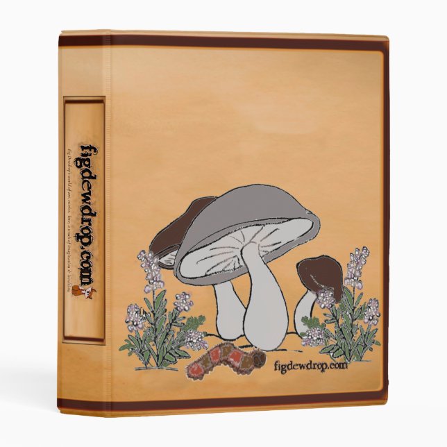 figdewdrops caterpillar mushroom mini binder (Front/Spine)