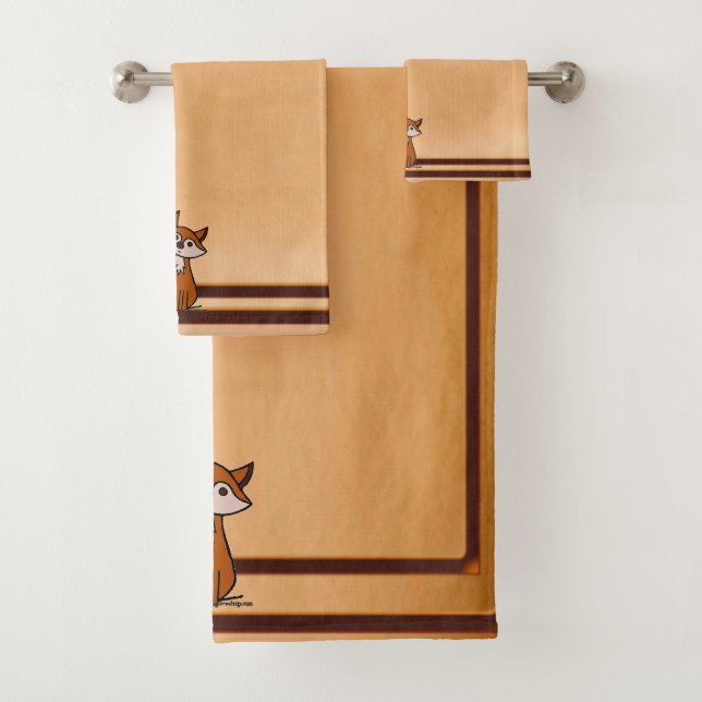 figdewdrops Fig the fox bath towel set (Insitu)