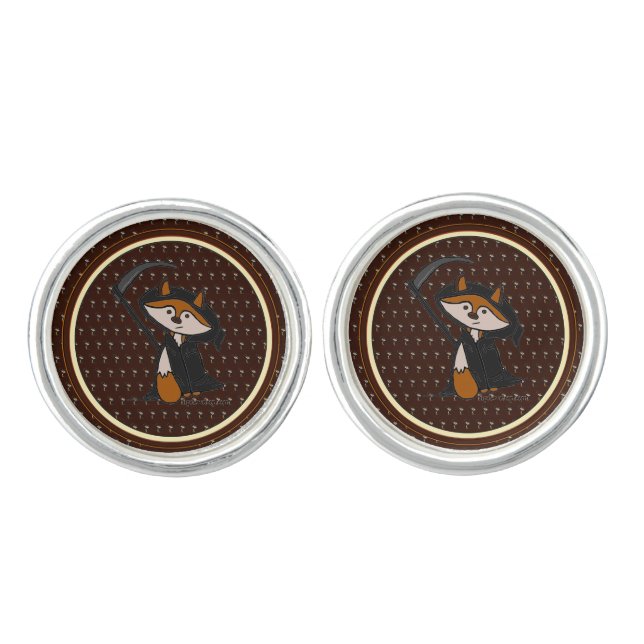 figdewdrops Grim Fig pattern Cufflinks (Front)