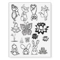 figdewdrops outlined art Temporary Tattoos