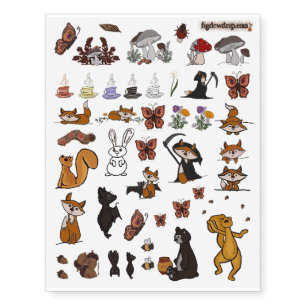 figdewdrops temporary tattoo sheet