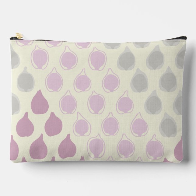FigFrost-Modern Fruit Motif In Blush & Cream Accessory Pouch (Front)
