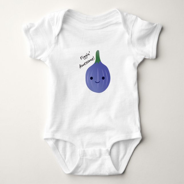 Figgin Awesome Cute Kawaii Fig Baby Bodysuit (Front)