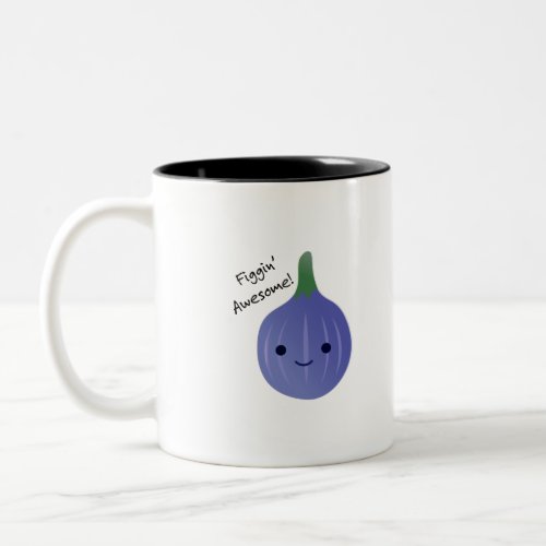 Figgin Awesome Cute Kawaii Fig Two_Tone Coffee Mug