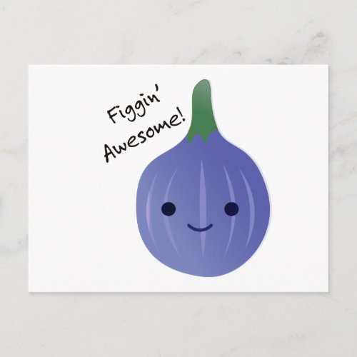 figgin Awesome Fig Pun Holiday Postcard