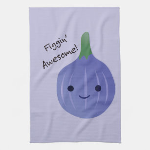 Kitchen Towel, Handprinted Kitchen Towel, Figs, Fig Kitchen Towel