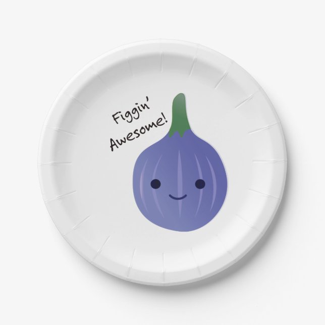 figgin Awesome Fig Pun Paper Plates (Front)