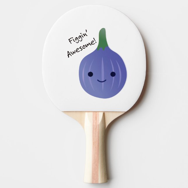 figgin Awesome Fig Pun Ping Pong Paddle (Front)