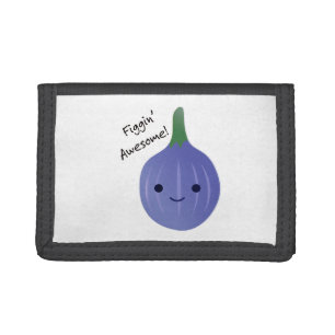 figgin Awesome Fig Pun Tri-fold Wallet