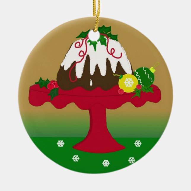 Figgy Pudding Ceramic Ornament (Front)