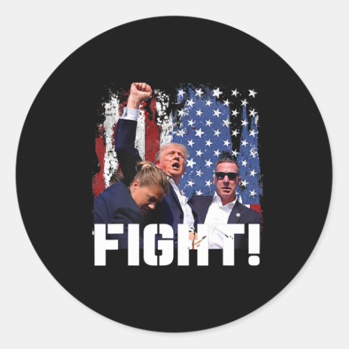 Fight 1  classic round sticker