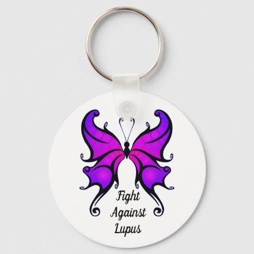 Fight Against Lupus Pretty Butterfly Keychain