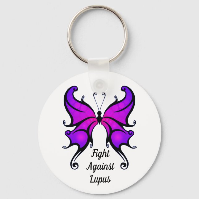 Fight Against Lupus Pretty Butterfly Keychain (Front)