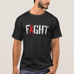 Fight AIDS HIV Military Style Red Awareness Ribbon T-Shirt
