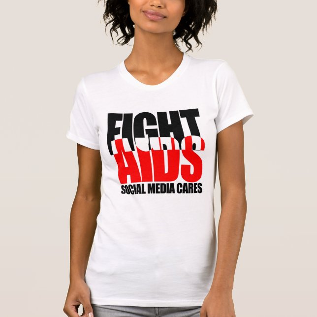 Fight AIDS Social Media Cares Women's Shirt (Front)