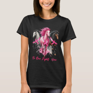 Fight Alone Breast Cancer Awareness Horse Love T-Shirt