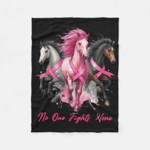 Fight Alone October Breast Cancer Awareness Horse  Fleece Blanket