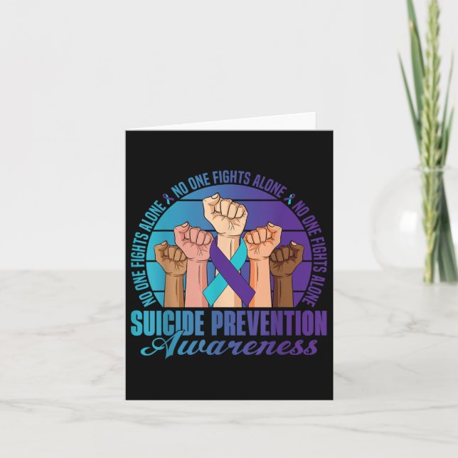 Fight Alone Suicide Prevention Awareness Raising H Card (Front)