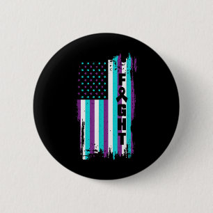 Fight American Flag Suicide Prevention Awareness 4 Button