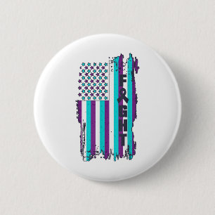 Fight American Flag Suicide Prevention Awareness 4 Button