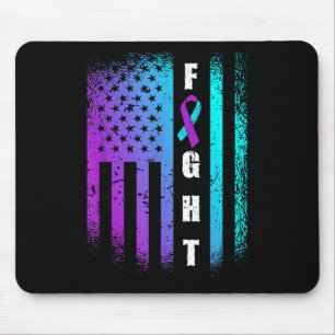 Fight American Flag Suicide Prevention Awareness Mouse Pad