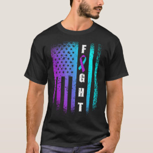 Fight American Flag Suicide Prevention Awareness T-Shirt