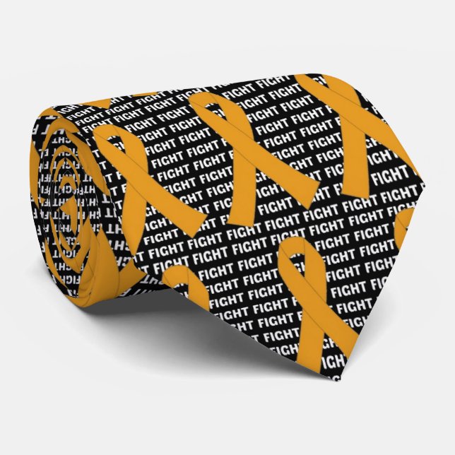 Fight Appendix Cancer  Amber Ribbon Neck Tie (Rolled)