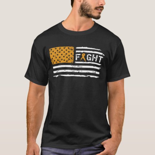 Fight Appendix Cancer American Flag Vintage T_Shirt