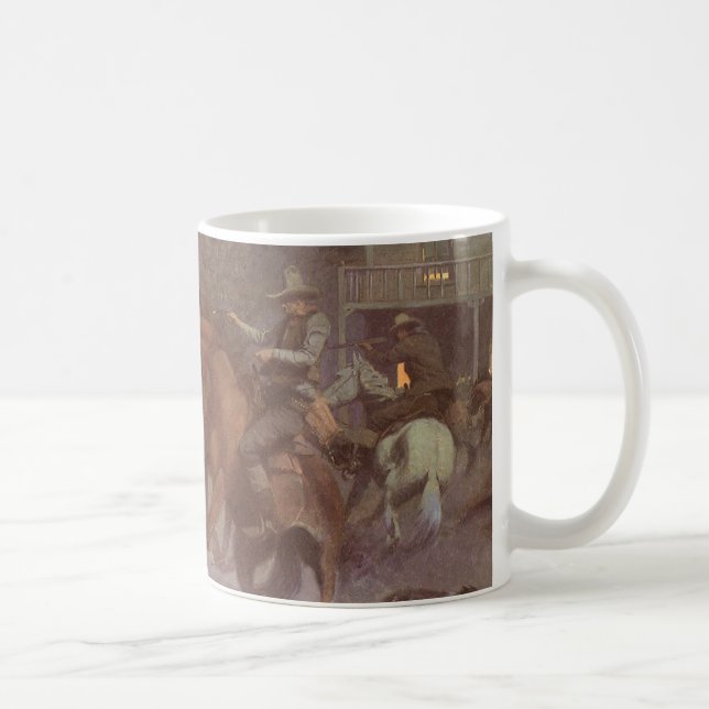 Fight at the Roundup Saloon by Bill Gollings Coffee Mug (Right)