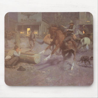 Fight at the Roundup Saloon by Bill Gollings Mouse Pad