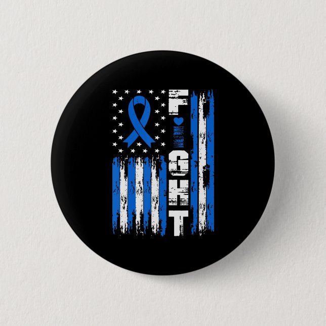 Fight Ataxia Awareness Patriotic USA American Flag Button (Front)
